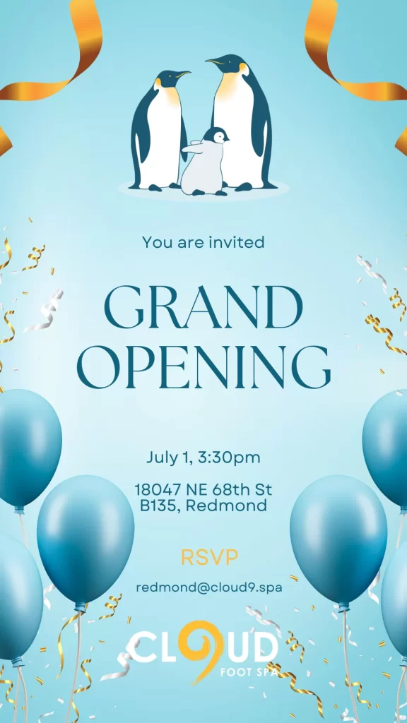 Foot Spa Redmond Grand Opening Invitation